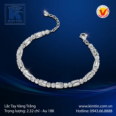 Lắc tay nữ Vàng Trắng 18K