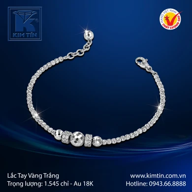 Lắc tay nữ Vàng Trắng 18K