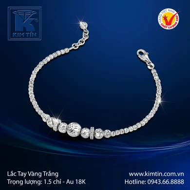 Lắc tay nữ Vàng Trắng 18K