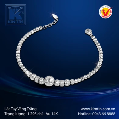 Lắc tay nữ Vàng Trắng 14K