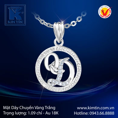 Mặt Dây Chuyền Vàng Trắng 18K 