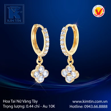 Hoa tai nữ Vàng tây 10K