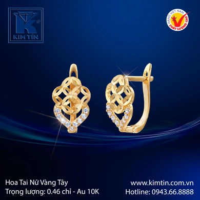 Hoa tai nữ Vàng tây 10K