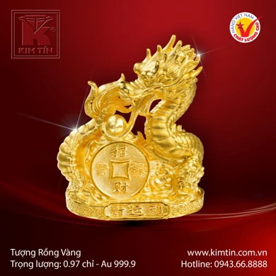 Tượng Rồng Vàng 24K