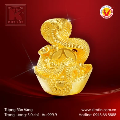 Tượng Rắn Vàng 24K