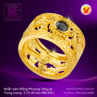 Nhẫn nam Rồng Phượng - Vàng 24K