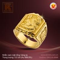 Nhẫn nam Mặt Rồng - Vàng 24K