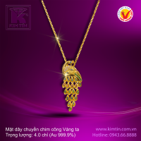 Mặt dây chuyền hình chim công - Vàng 24K