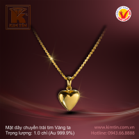 Mặt dây chuyền hình tim - Vàng 24K