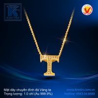 Mặt dây chuyền đính đá - Vàng 24K