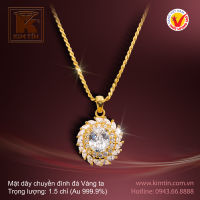 Mặt dây chuyền đính đá - Vàng 24K