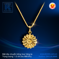 Mặt dây chuyền bông hoa - Vàng 24K