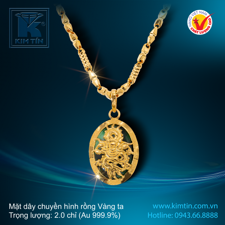 Mặt dây chuyền hình rồng - Vàng 24K