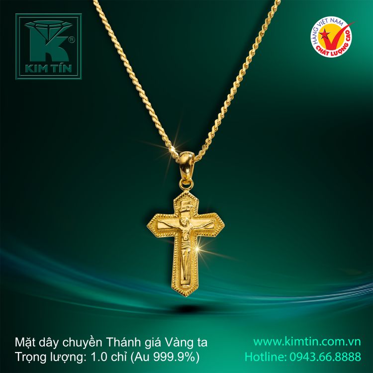 Mặt dây chuyền hình Thánh Giá - Vàng 24K