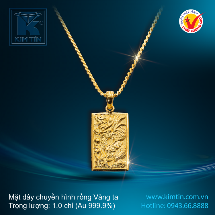 Mặt dây chuyền hình rồng - Vàng 24K