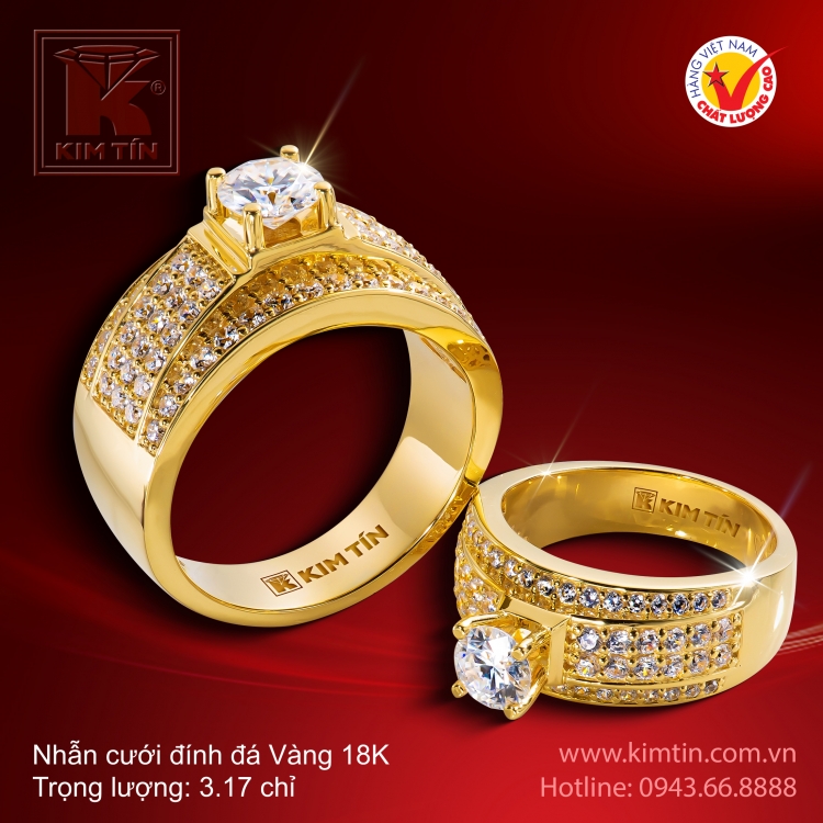 Nhẫn Cưới Vàng 18K 