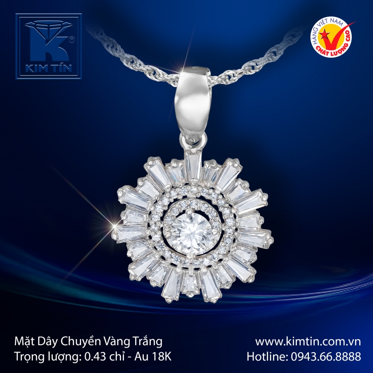 Mặt Dây Chuyền Vàng Trắng 18K