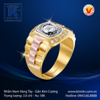 Nhẫn Nam Vàng Màu 18K