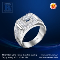 Nhẫn Nam Vàng Trắng 18K