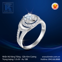 Nhẫn Nữ Vàng Trắng 18K