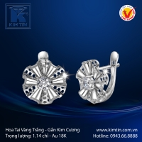 Hoa Tai Vàng Trắng 18K