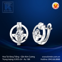 Hoa Tai Vàng Trắng 18K