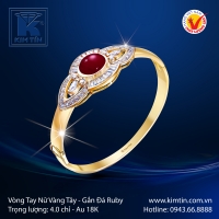 Vòng Tay Vàng Màu Gắn Đá Ruby