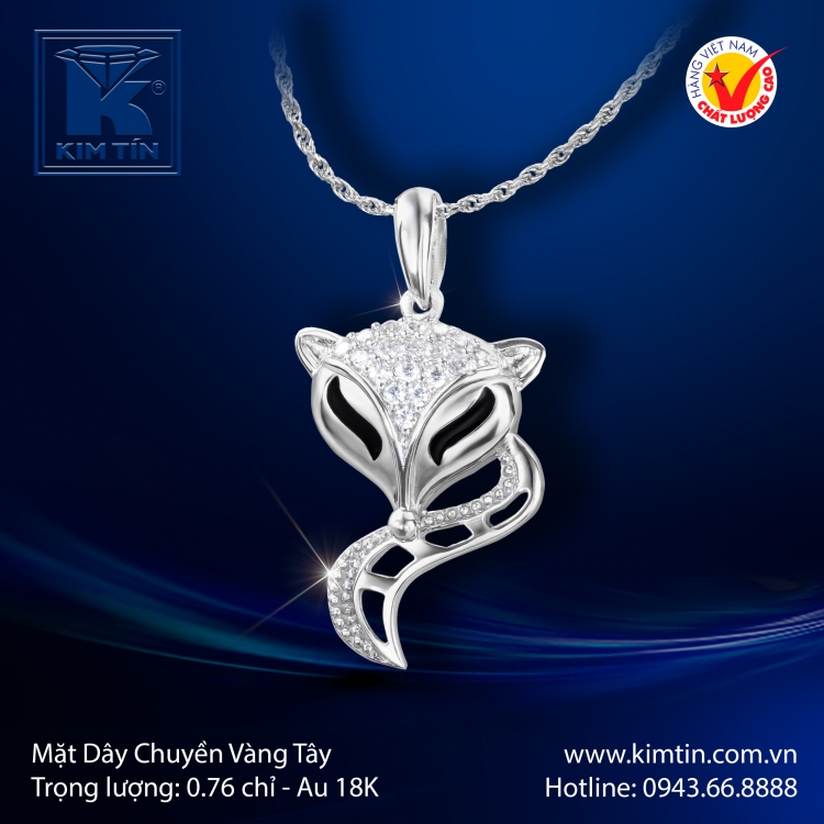 Mặt Dây Chuyền Vàng Trắng 18K
