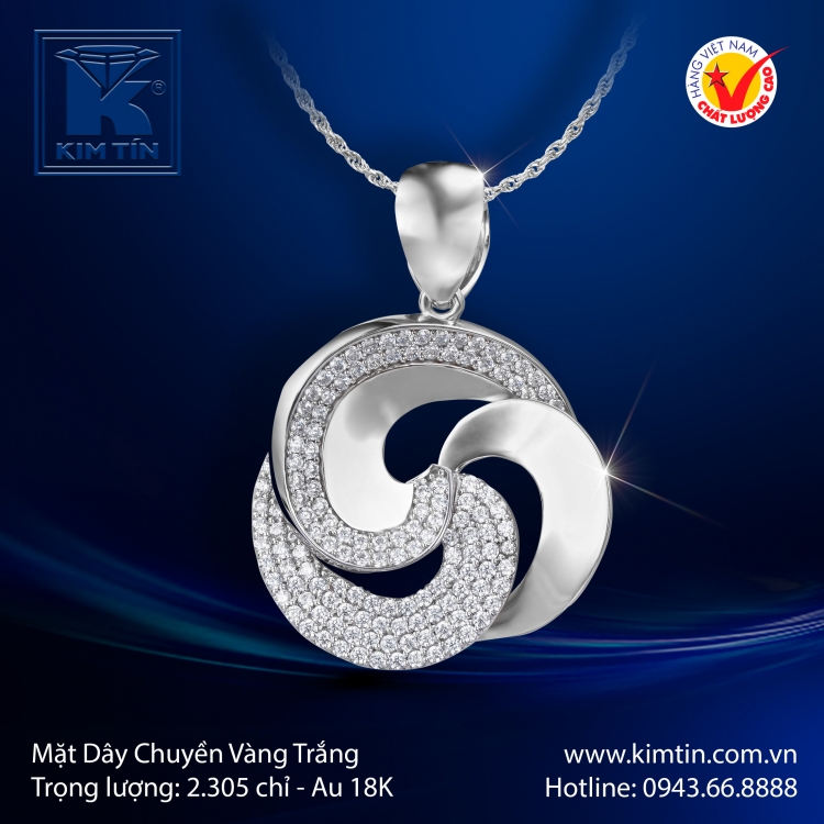 Mặt Dây Chuyền Vàng Trắng 18K
