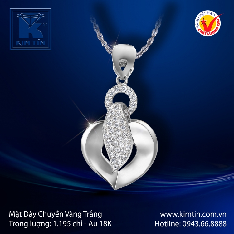 Mặt Dây Chuyền Vàng Trắng 18K