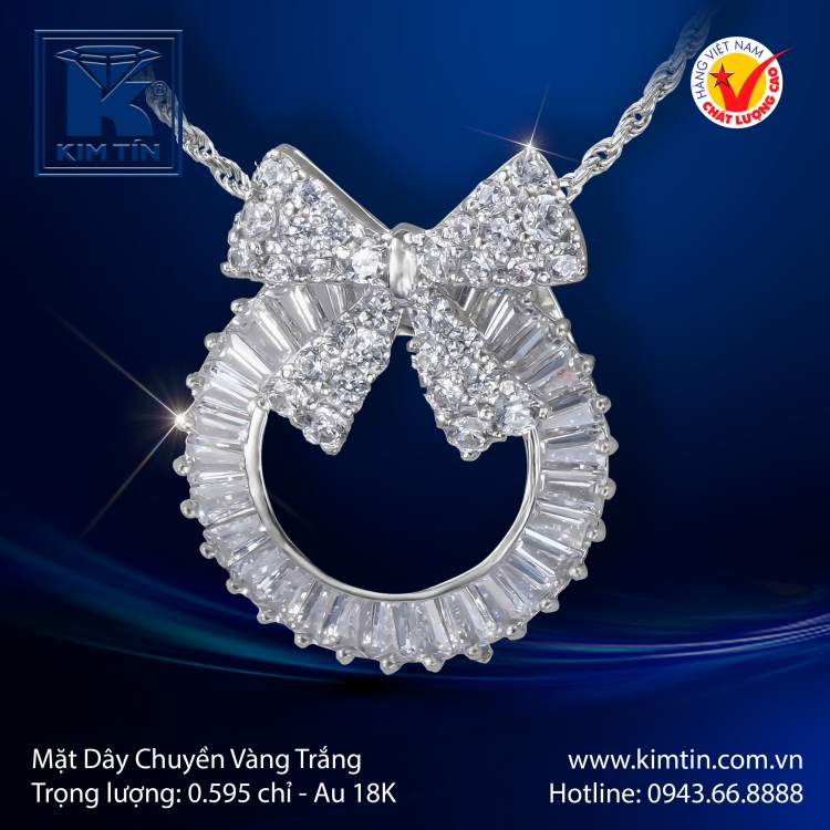Mặt Dây Chuyền Vàng Trắng 18K