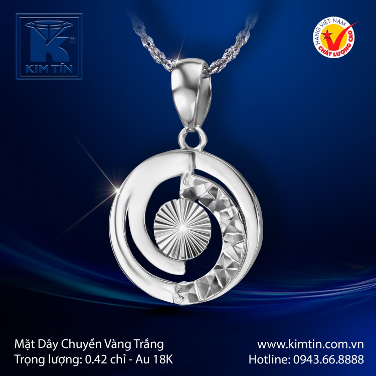 Mặt Dây Chuyền Vàng Trắng 18K