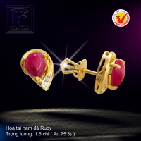 Hoa tai nạm đá Ruby