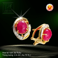 Hoa tai nạm đá Ruby