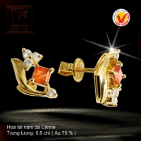 Hoa tai nạm đá Citrine