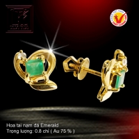 Hoa tai nạm đá Emerald