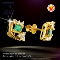 Hoa tai nạm đá Emerald