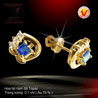 Hoa tai nạm đá Topaz