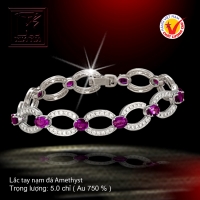 Lắc tay nạm đá Amethyst