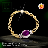 Lắc tay nạm đá Amethyst