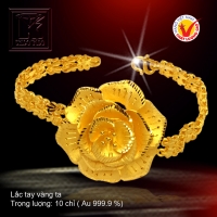 Lắc đúc hoa vàng 24 K