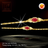 Lắc tay nạm đá Ruby vàng 18 K