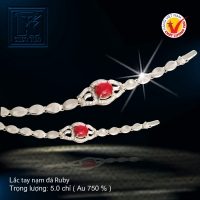 Lắc tay nạm đá Ruby vàng 18 K