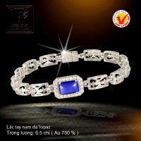 Lắc tay nạm đá Topaz vàng 18 K