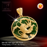 Mặt dây Ngọc cẩm thạch vàng 18K