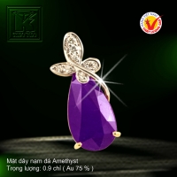 Mặt dây nạm đá Amethyst