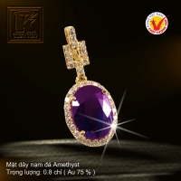 Mặt dây nạm đá Amethyst