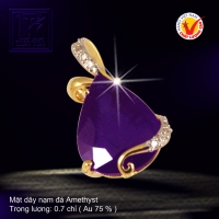 Mặt dây nạm đá Amethyst