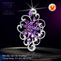 Mặt dây nạm đá Amethyst