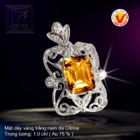 Mặt dây vàng trắng 18K